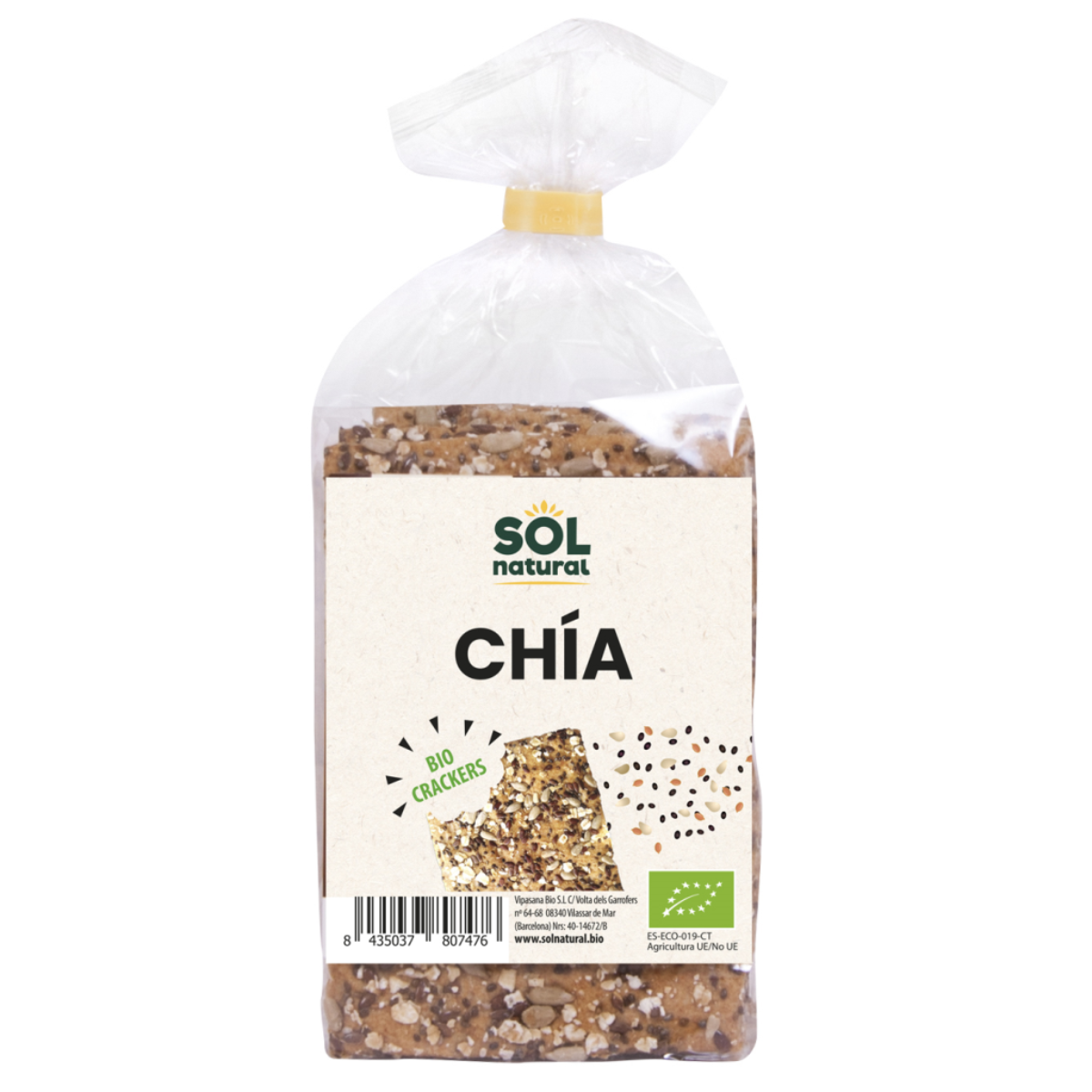 Cracker mit Bio-Chiasamen Sol Natural 200 g