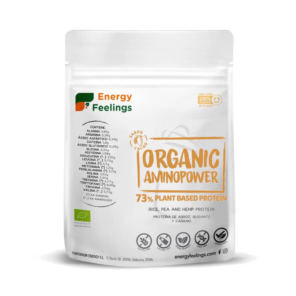 Proteine vegane Organic Aminopower 73% Cacao Energy Feelings 500 g