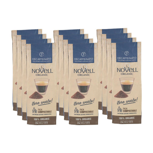 Confezione da 12 caffè macinato ECO decaffeinato 250 g