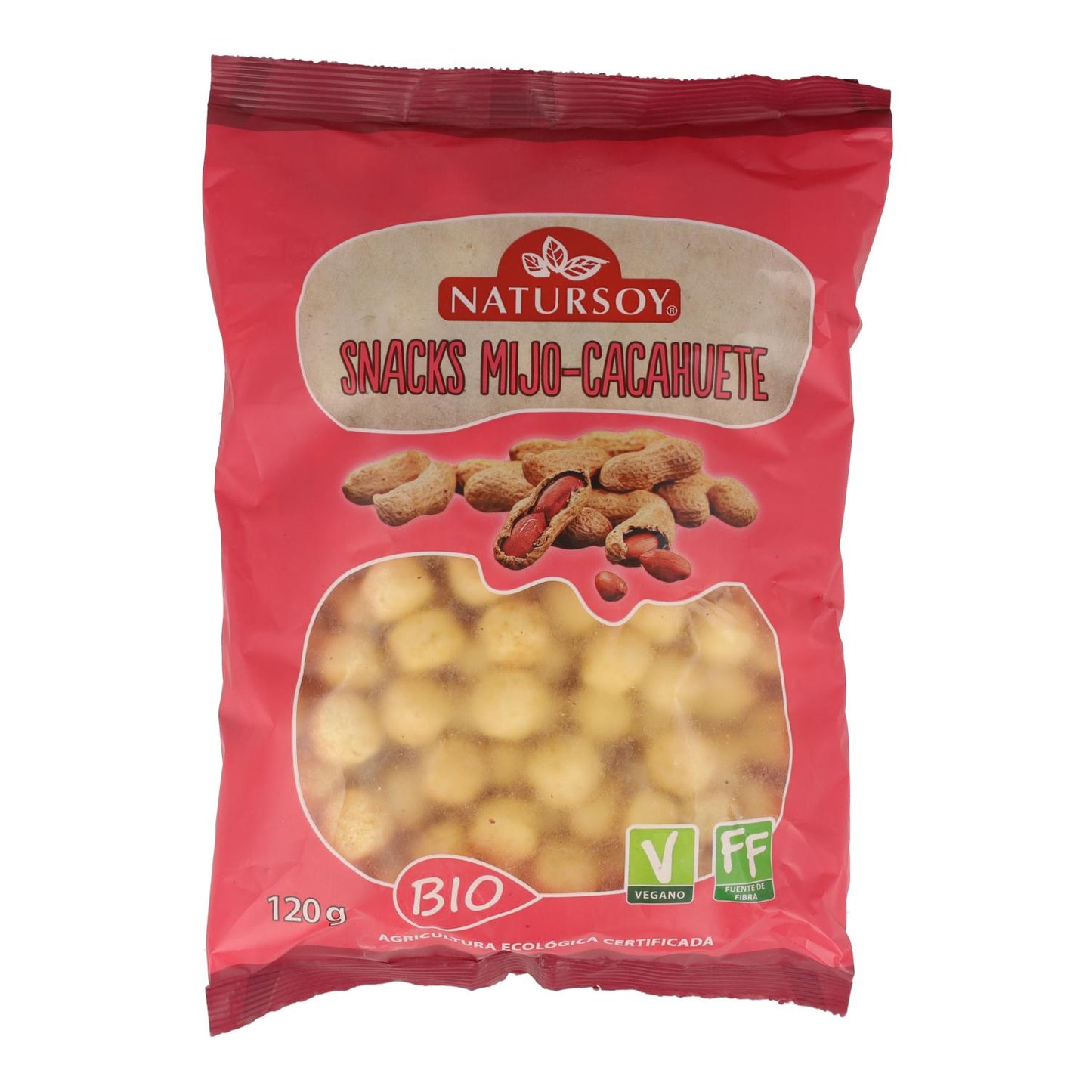Snacks au millet et aux cacahuètes, 120 g. Natursoy