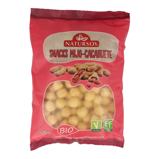 Snacks au millet et aux cacahuètes, 120 g. Natursoy