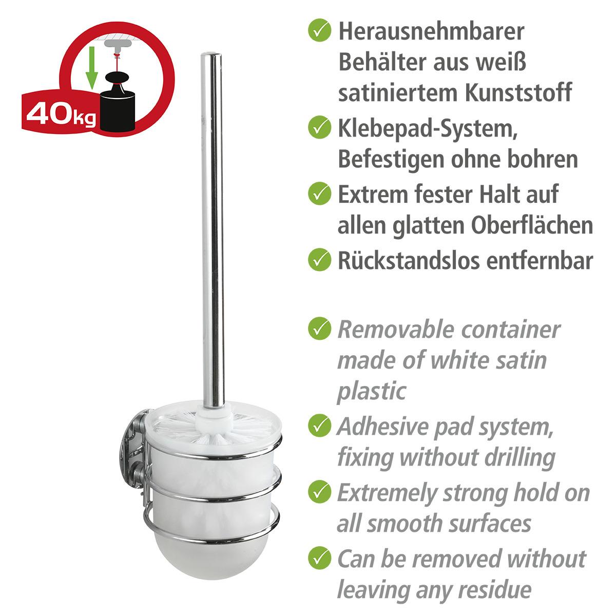 Porte-balai mural Turbo Loc Wenko en acier inoxydable, fixation sans perçage
