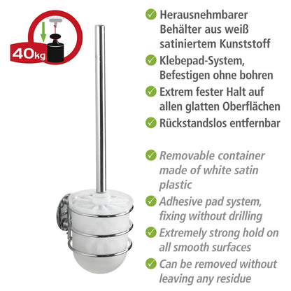 Porte-balai mural Turbo Loc Wenko en acier inoxydable, fixation sans perçage