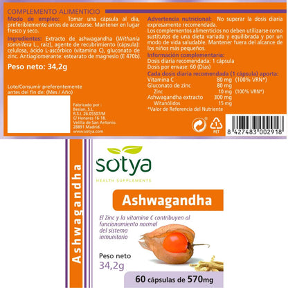 Ashwagandha 570 mg Sotya 60 kapsułek