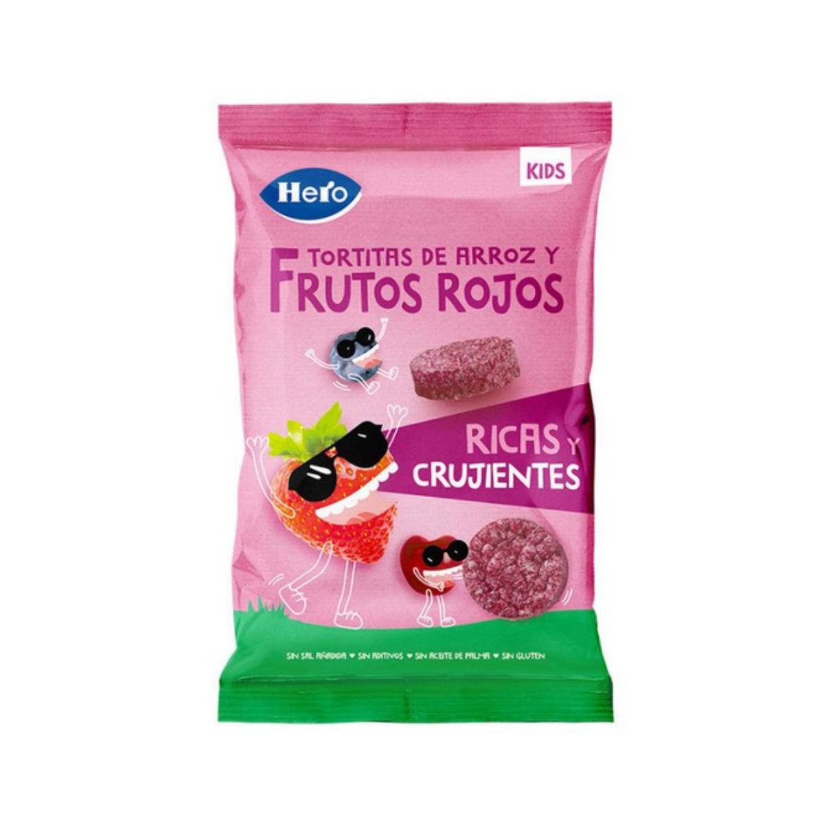 Pack 7x Tortitas de Arroz y Frutos rojos sin gluten 40 g-Hero Kids