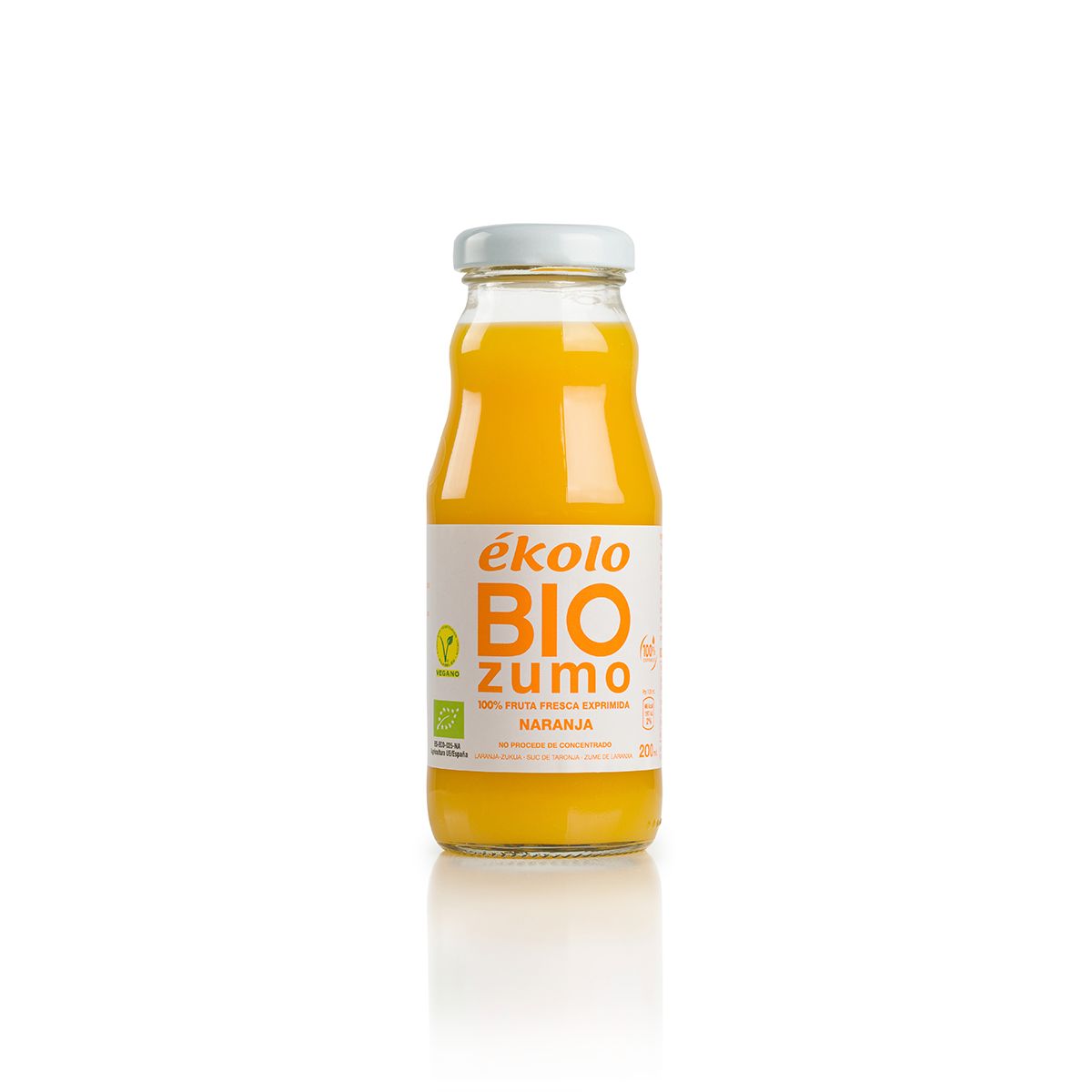 Jus d'orange fraîchement pressé Ékolo 100 % bio 200 ml