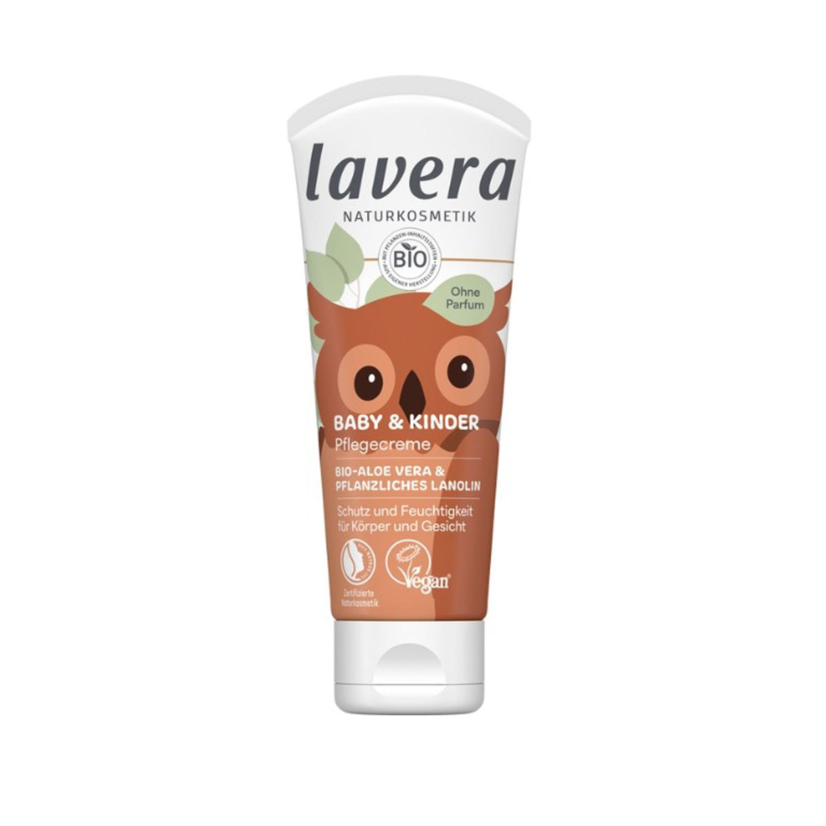 Crème hydratante ultra sensible pour bébés et enfants à l'aloe vera, à la lanoline et au beurre de karité, Lavera 75 ml