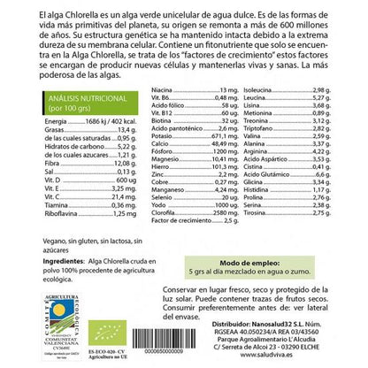 Alga Chlorella in polvere ECO 125 g, Salud Viva