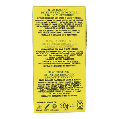 Bio-Tee Cupper Supreme Zitronen-Ingwer-Aufguss, 20 Teebeutel