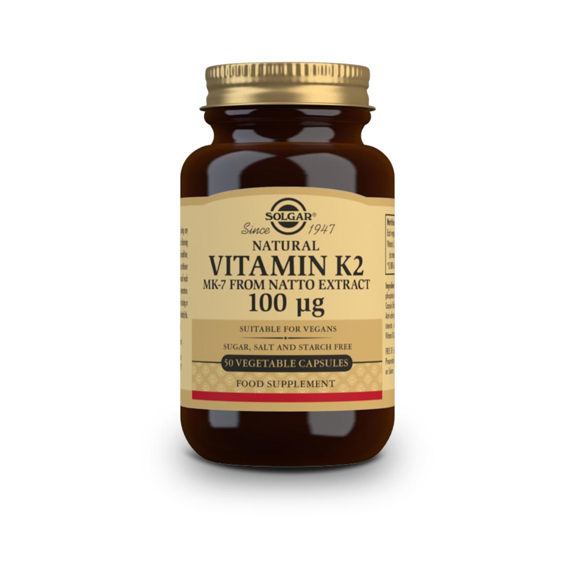 Vitamin K2, 50 vegetarian capsules of 100μg