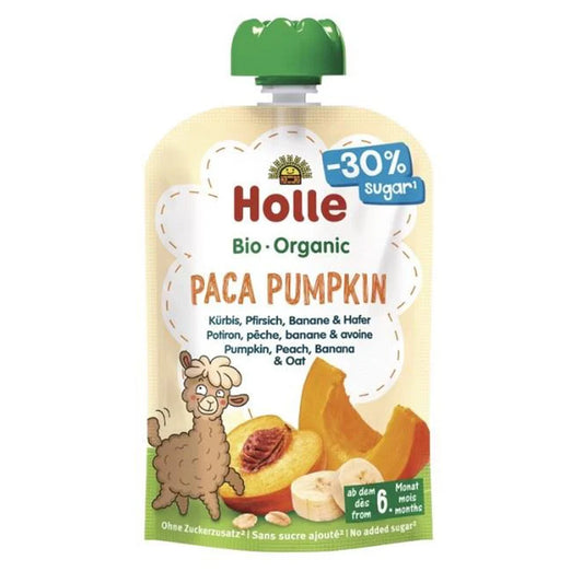 Biologische smoothie van pompoen, perzik, banaan en haver (vanaf 6 maanden) PACA PUMPKIN Holle 100 g