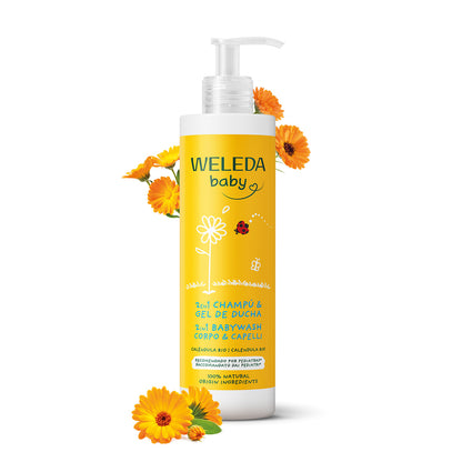 Shampooing et gel douche au calendula Weleda 400 ml