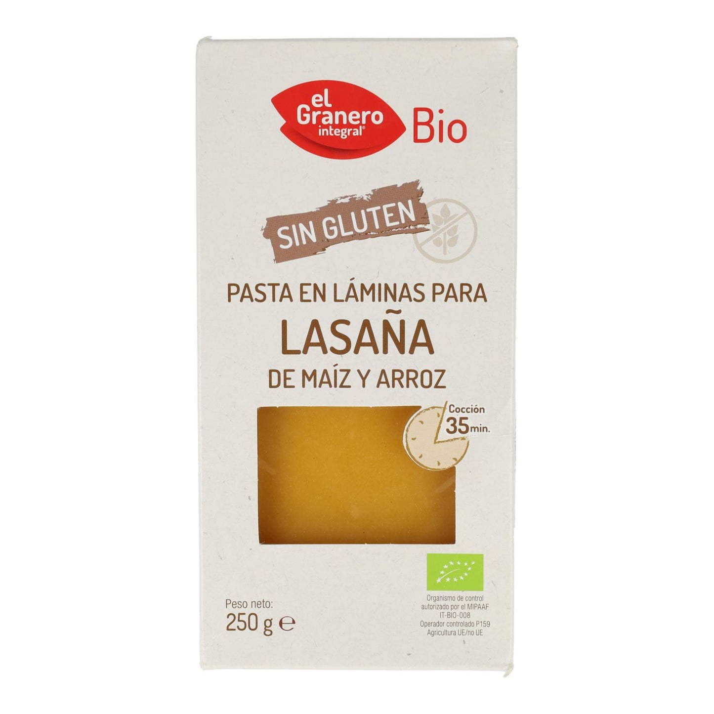 Feuilles pour lasagnes au maïs sans gluten Bio El Granero, 250 g