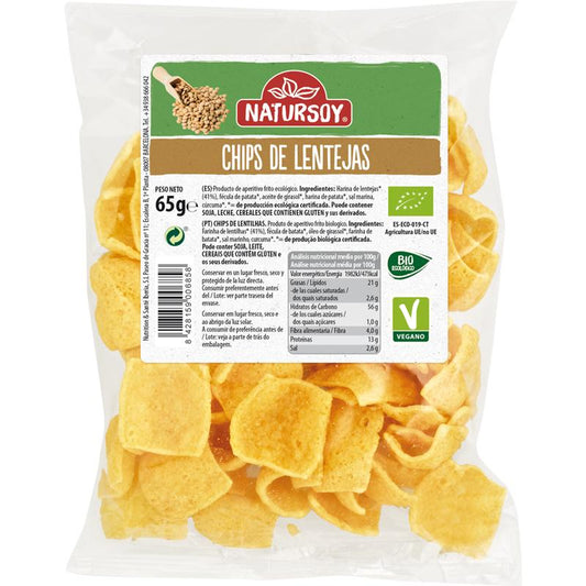 Chipsy z soczewicy bio, 65 g. Natursoy