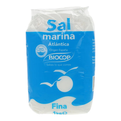 Pack 2x Sal marina atlantica fina, Biocop, 1kg