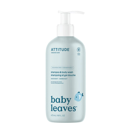 Baby leaves Champú y gel 2 en 1 Buenas noches Attitude 473 ml