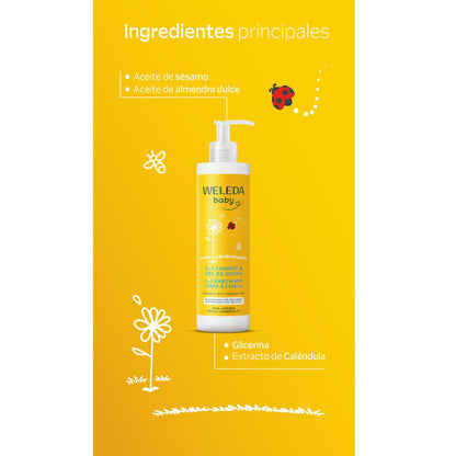 Shampooing et gel douche au calendula Weleda 400 ml