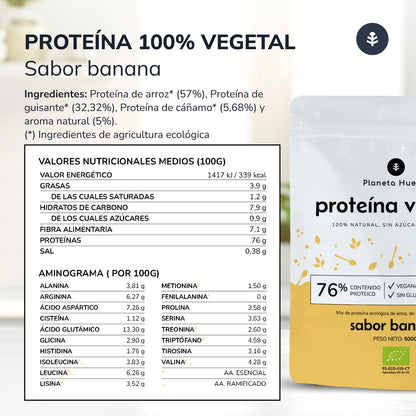 Vegetable protein ECO 76% Banana Planeta Huerto 500 g