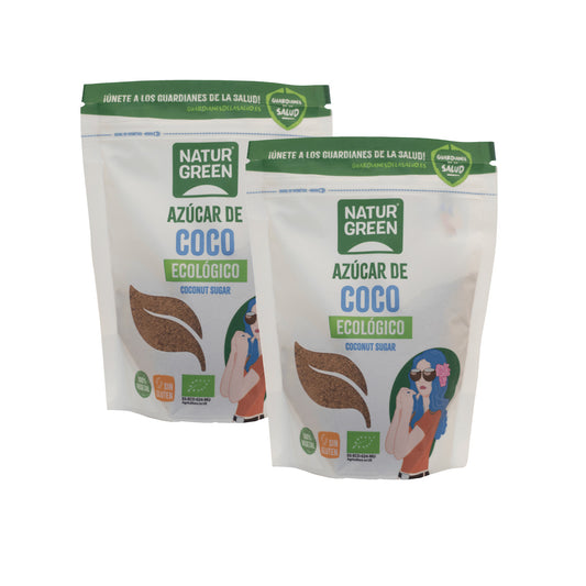 Pack 2x Azúcar de Coco Naturgreen, 2 unidades de 300 g