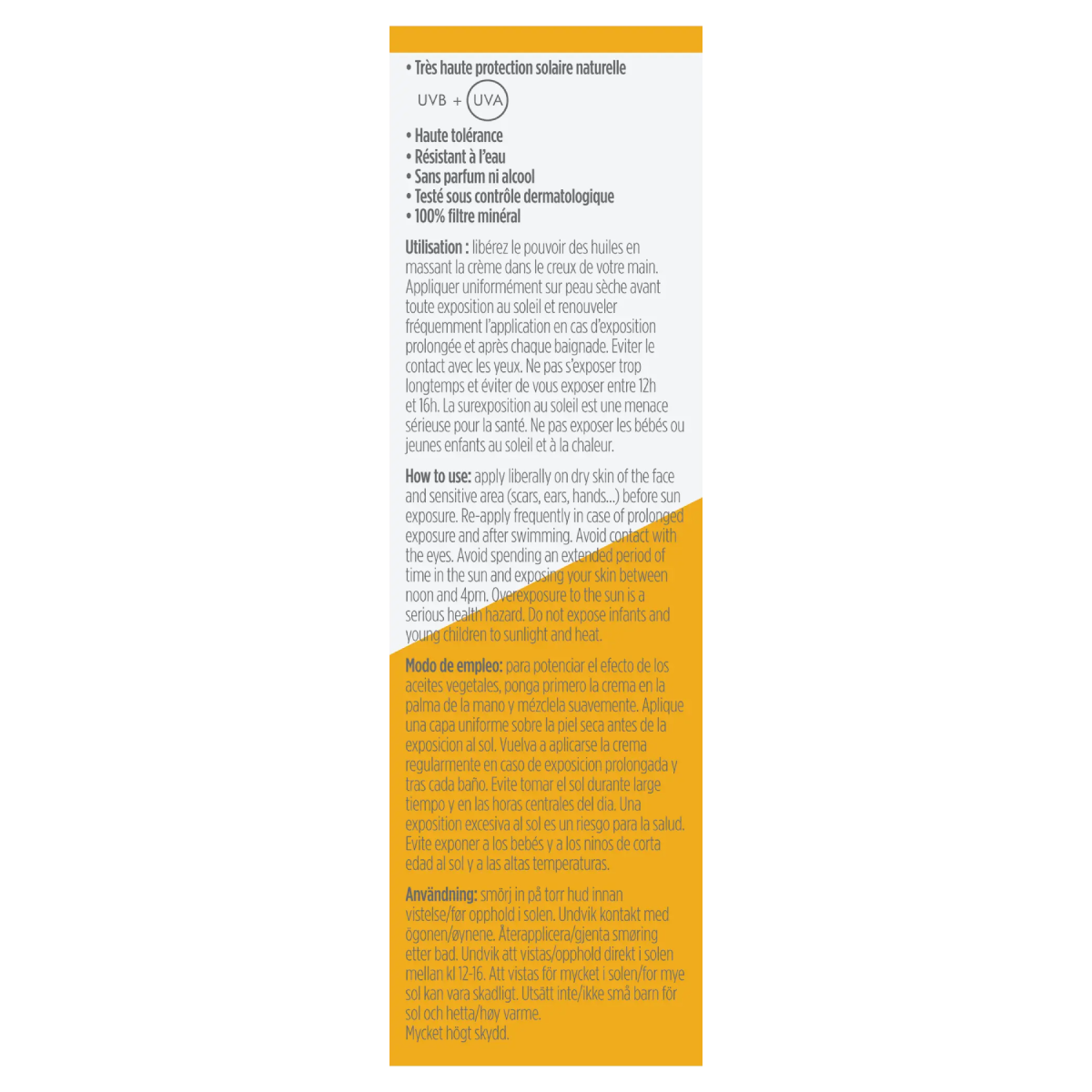 Solskyddsmedel för ansikte och känsliga områden i balsam SPF50 Bioregena, 40 ml