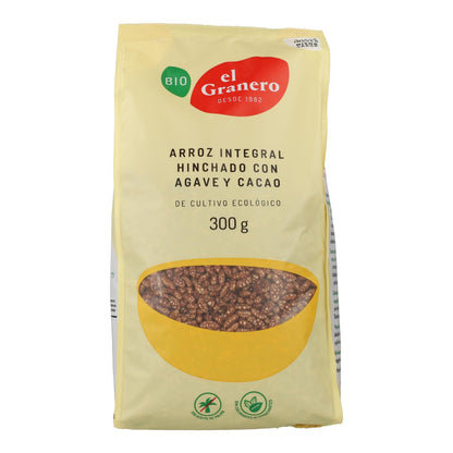 El Granero Puffed Brown Rice with Agave and Cocoa, 300 g