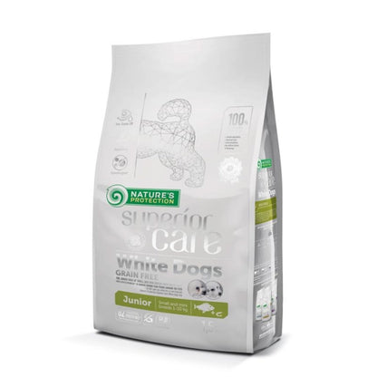 Nature's Protection White Dog Mangime senza cereali Pesce per cuccioli di taglia piccola 1,5 kg
