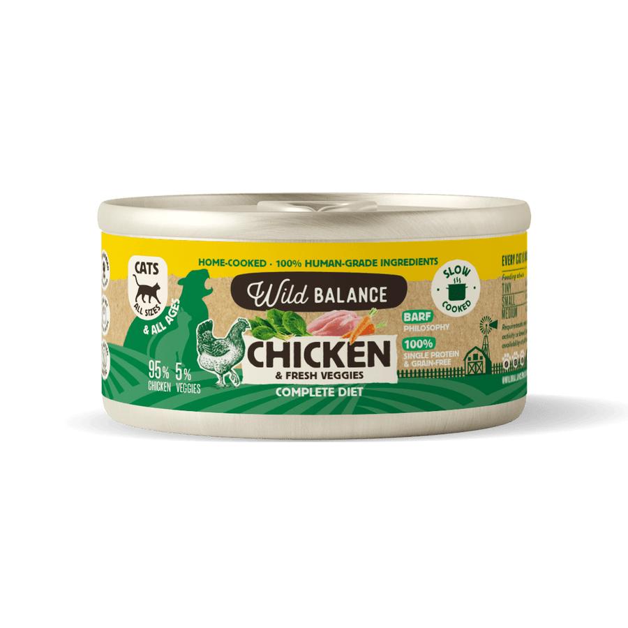 Barattolo di pollo BARF per gatti Wild Balance 120 g