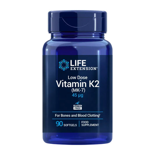 Vitamine K2 à faible dose (MK-7) 45 mcg, Life Extension 90 perles