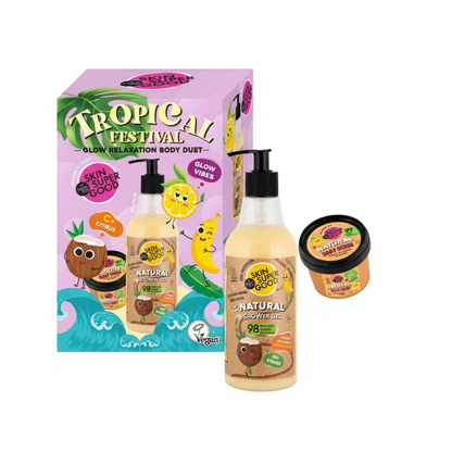 Kroppspaket ”Festival Tropical” Skin Super Good 250 ml/100 ml