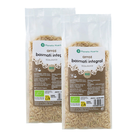 Packung 2 x 500 g ECO Planet Garden Brauner Basmati-Reis ECO 500 g