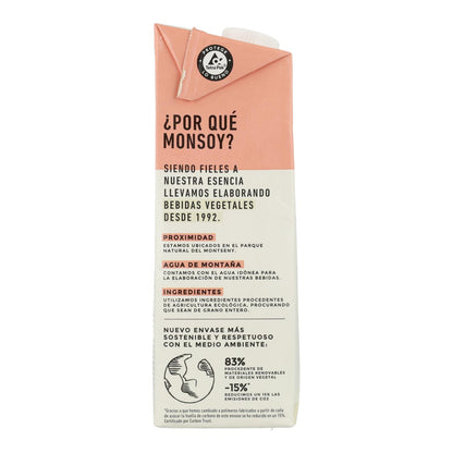Biologische rijst- en hazelnootdrank Monsoy 1 l