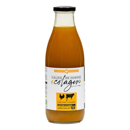 Caldo de huesos ecológico con verduras cúrcuma y jengibre Ecolagen 1L