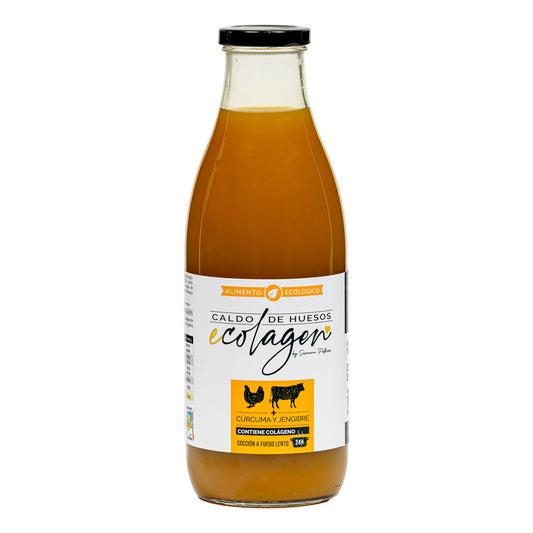 Biologische bottenbouillon met kurkuma en gember Ecolagen 1 l