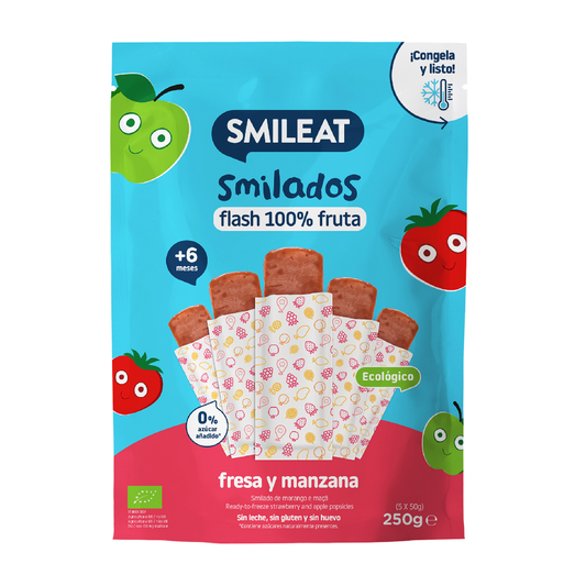 ECO Strawberry and Apple Smilado, 100% fruit ice cream for children SMILEAT 250 g