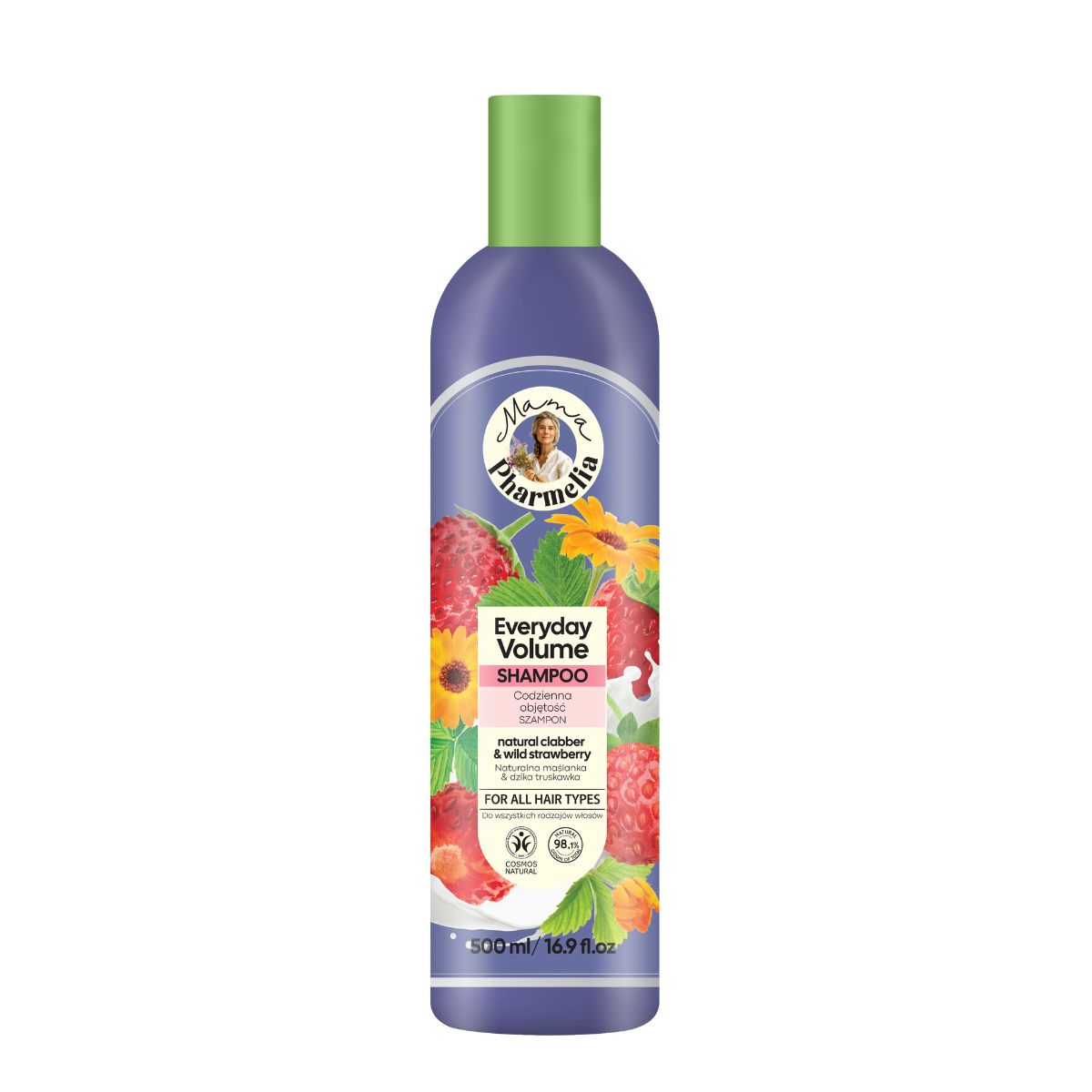 Shampoo met gestremde melk en wilde aardbeien, Mama Pharmelia, 500 ml