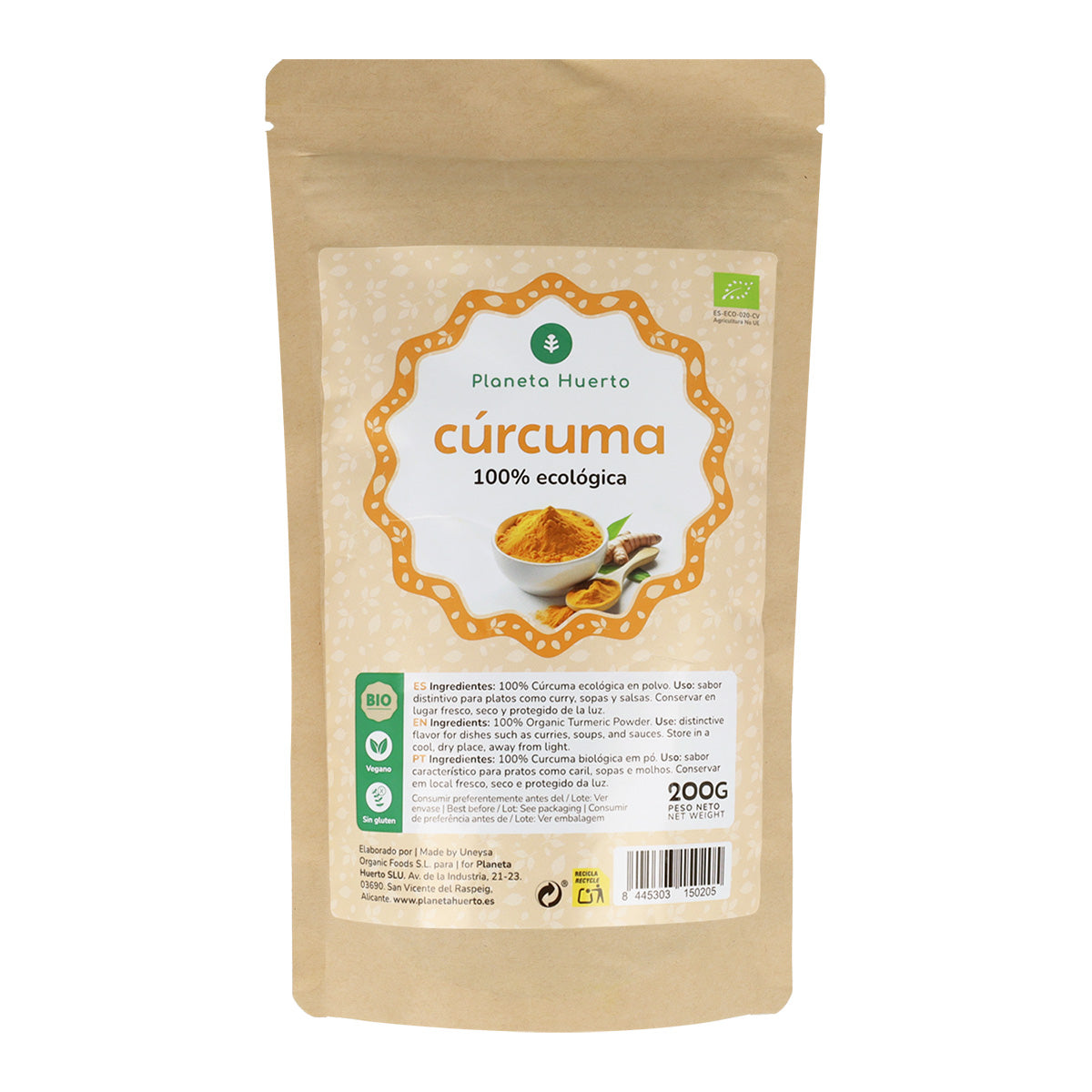 Gurkmejapulver ECO Planeta Huerto (200 g påse)