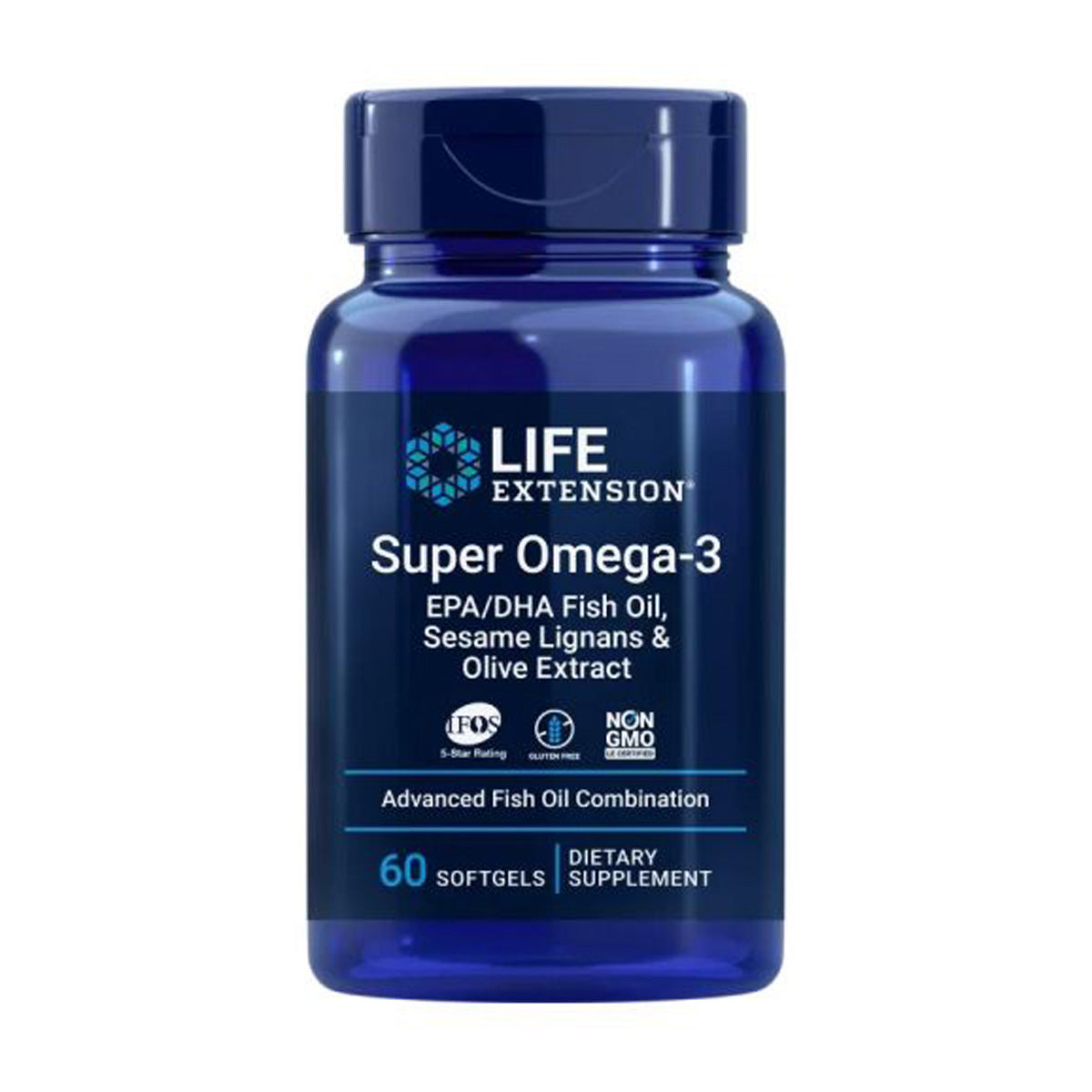 Super Omega-3 EPA/DHA mit Sesamlignanen und Olivenextrakt, Life Extension 60 Kapseln