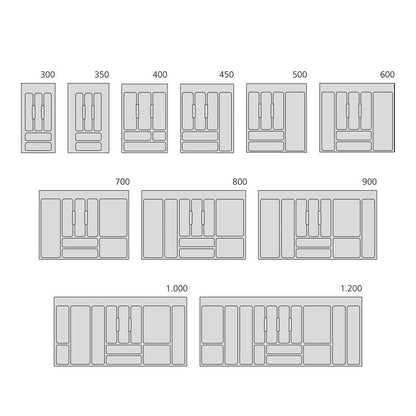Emuca Bestekbak voor keukenlade, module 700 mm, kunststof, grijs