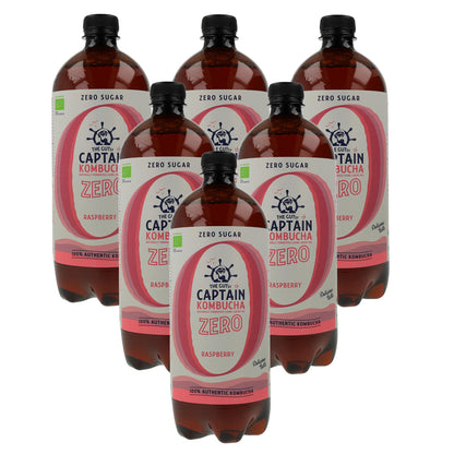 Pakket 6x Kombucha Zero Framboos Bio 1 L