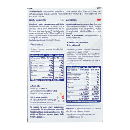 Diemeno Duplo 30 transparante capsules + 30 rode capsules