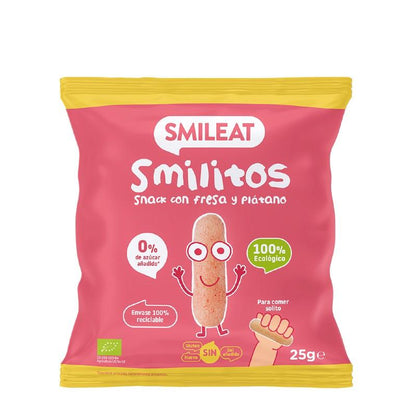 Smilitos Gusanitos med jordgubb- och banansmak, ekologiskt, Smileat, 25 g