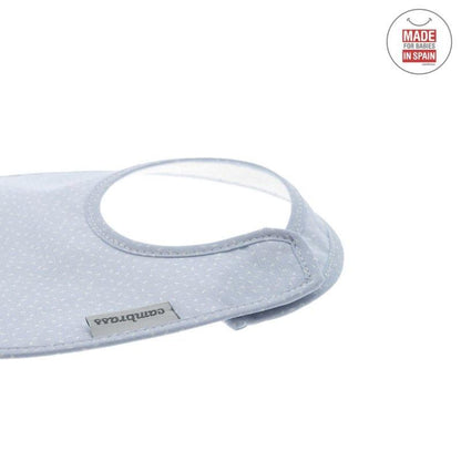 Rond slabbetje met klittenband Sky celeste/ Lluvia  Cambrass