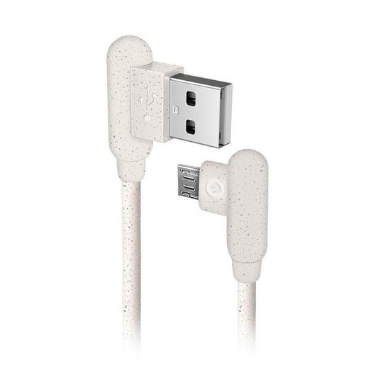 Ekologiczny kabel micro USB wykonany w 35% z materiałów biodegradowalnych SBS Biały