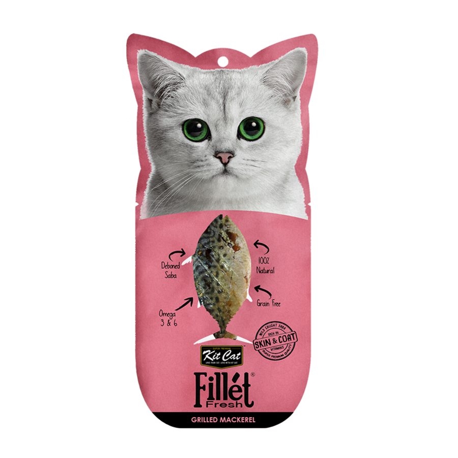 Kit Cat FilletFresh - Maquereau grillé 30 g Snack naturel pour chats