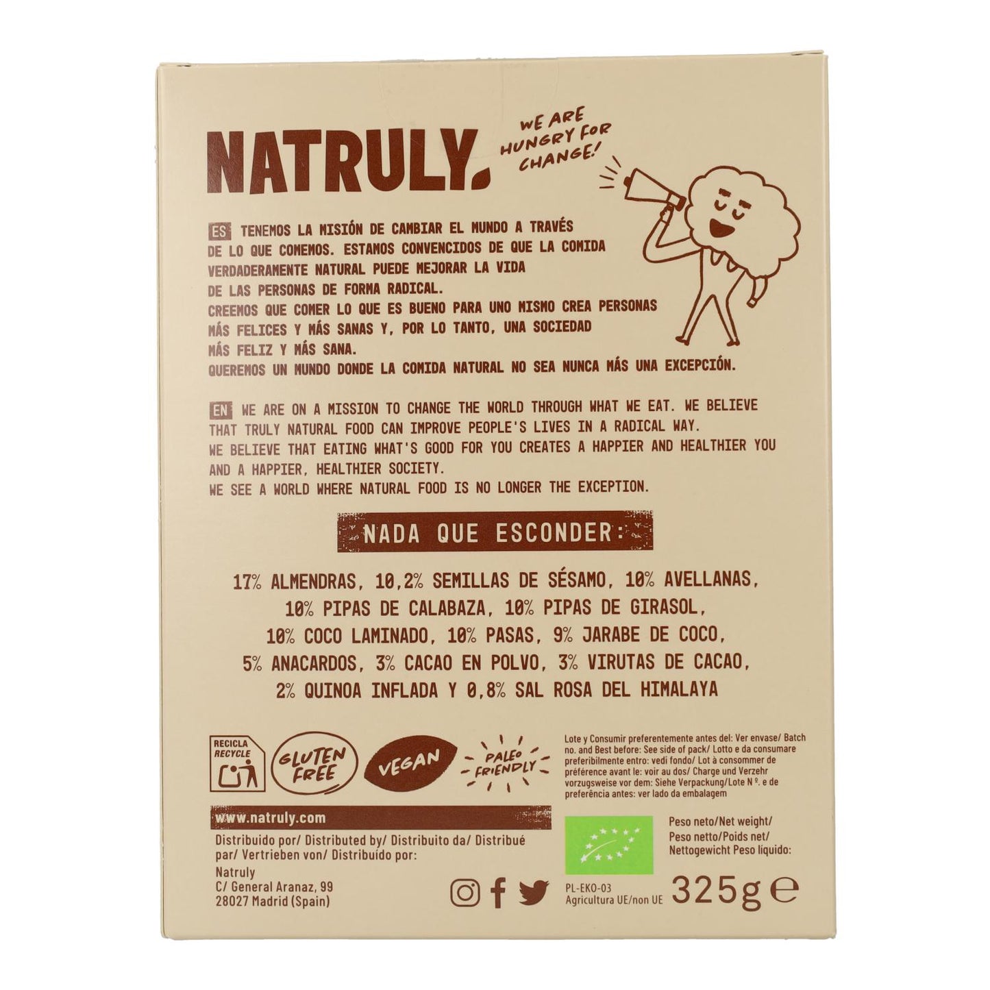 Granola Cacao y Quinoa Bio Natruly 325 g