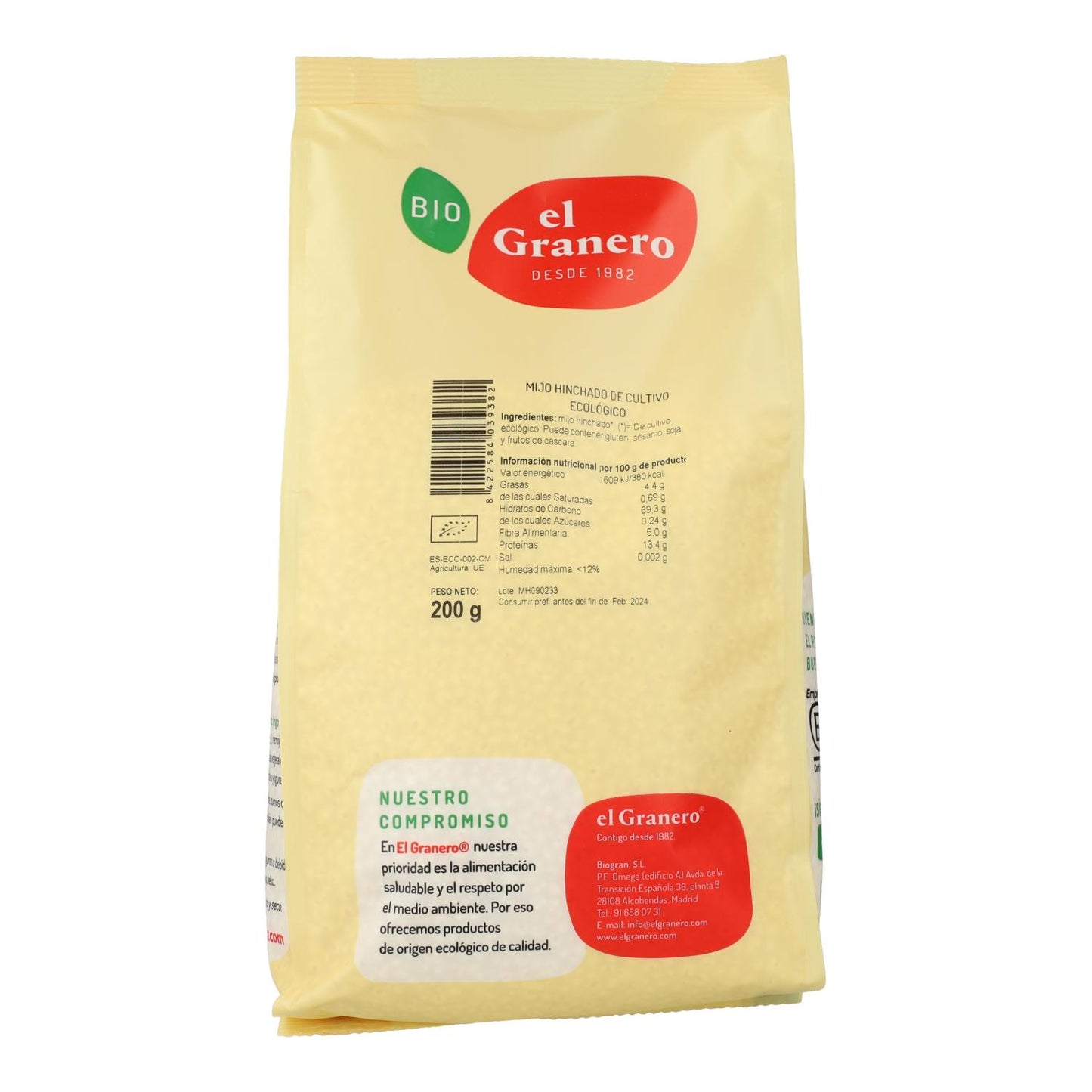 Gepofte gierst Eco El Granero, 200 g