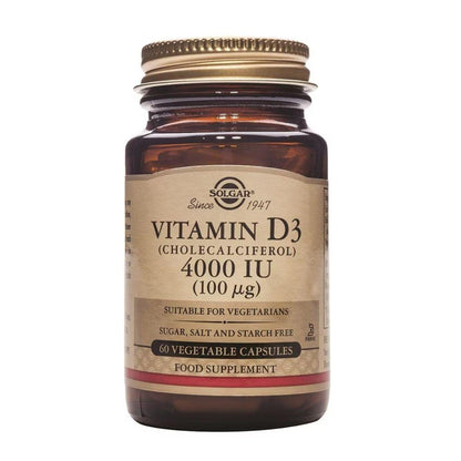 Vitamin D3 (Cholecalciferol) 4000 IU (100 μg) 60 Vegetarian Capsules Solgar 120 Vegetarian Capsules