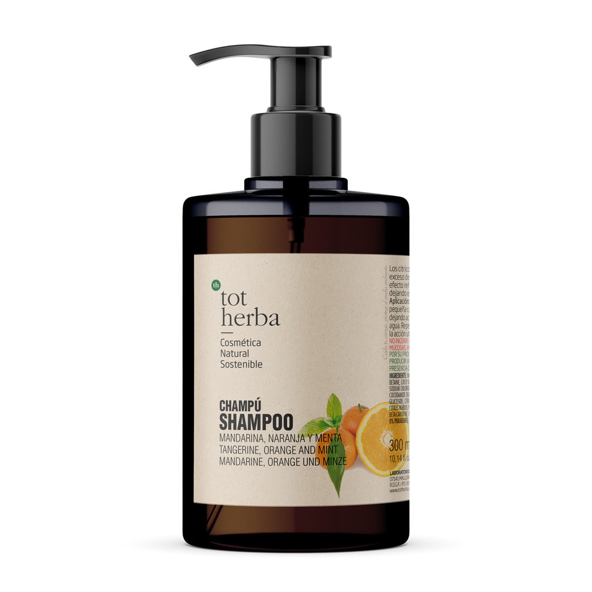 Orange, Mandarin and Mint Shampoo, Tot Herba, 300 ml