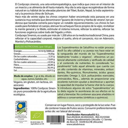 Cordyceps Sinensis Pulver ECO 100 g, Salud Viva