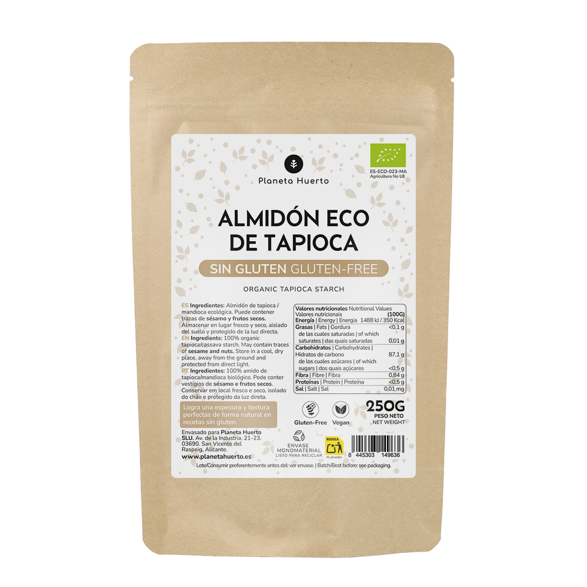 Tapiokastärke Glutenfrei ECO Planeta Huerto 250 g